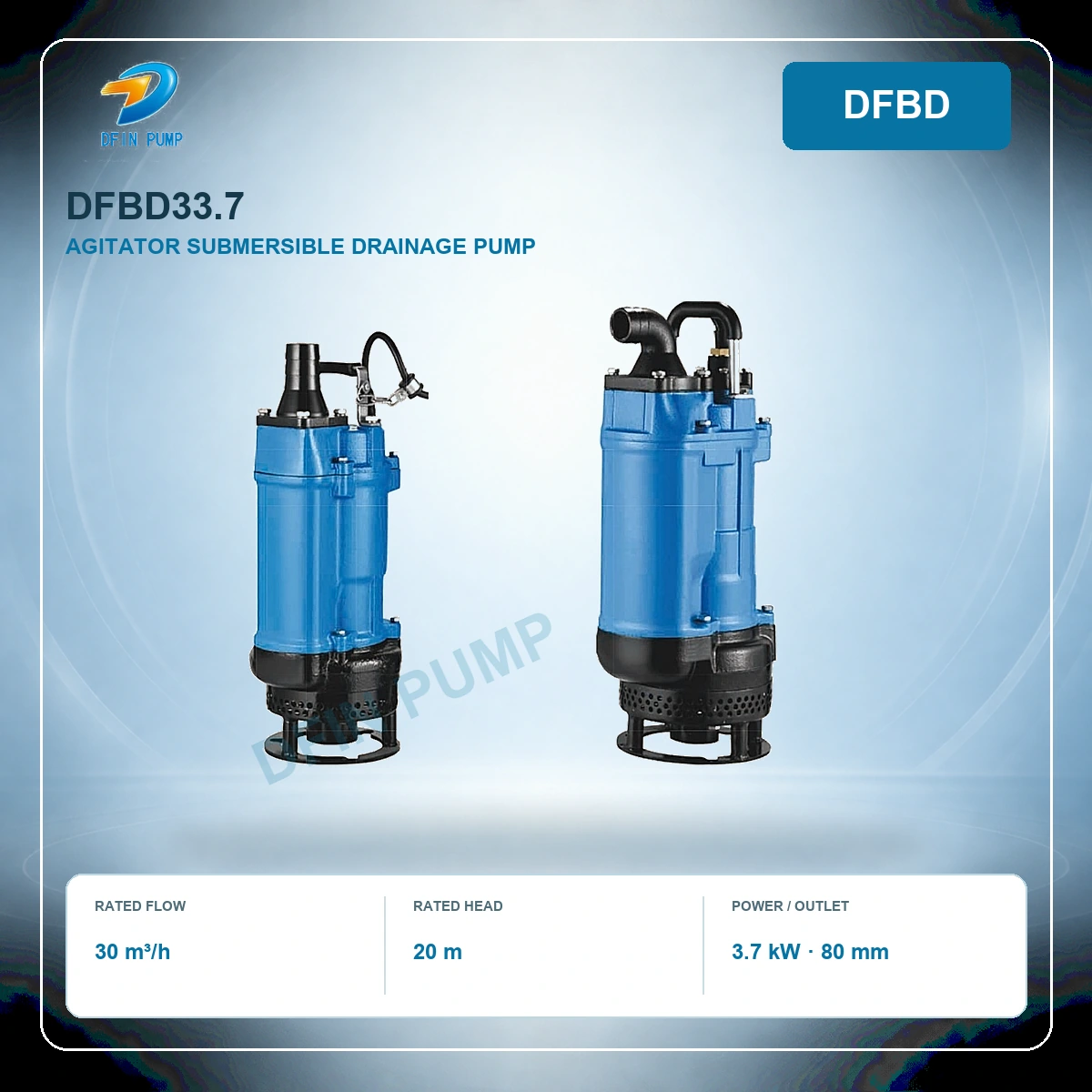 DFBD33.7 Agitator Submersible Drainage Pump - 80 mm Outlet