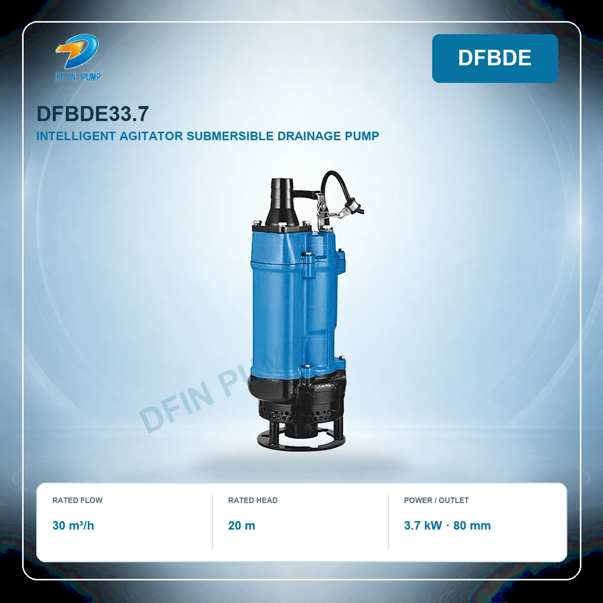 DFBDE33.7 Intelligent Agitator Submersible Drainage Pump - 80 mm Outlet