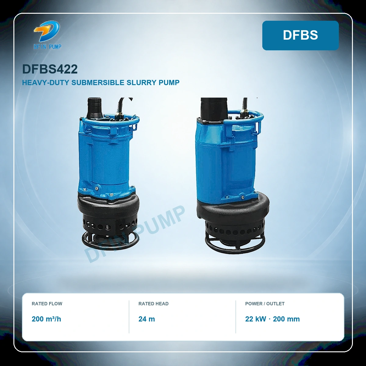 DFBS422 Heavy-Duty Submersible Slurry Pump - 200 mm Outlet