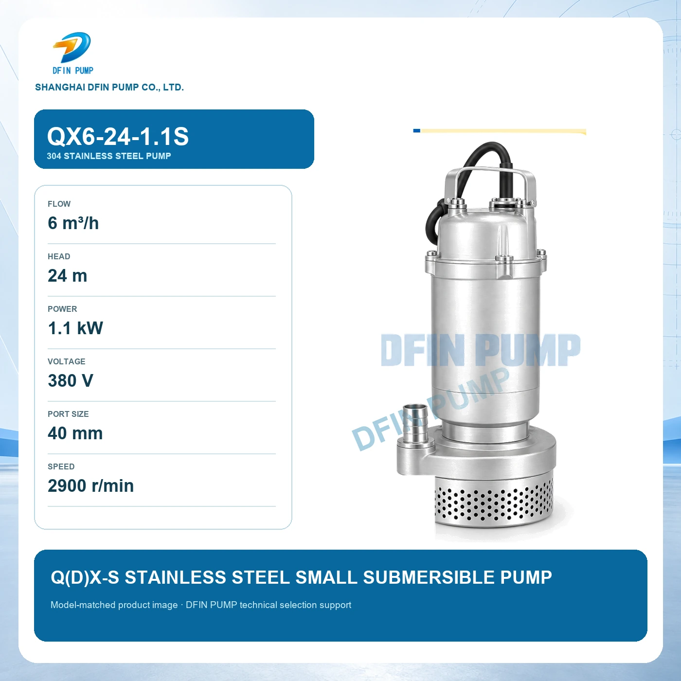 QX6-24-1.1S Q(D)X-S Stainless Steel Small Submersible Pump