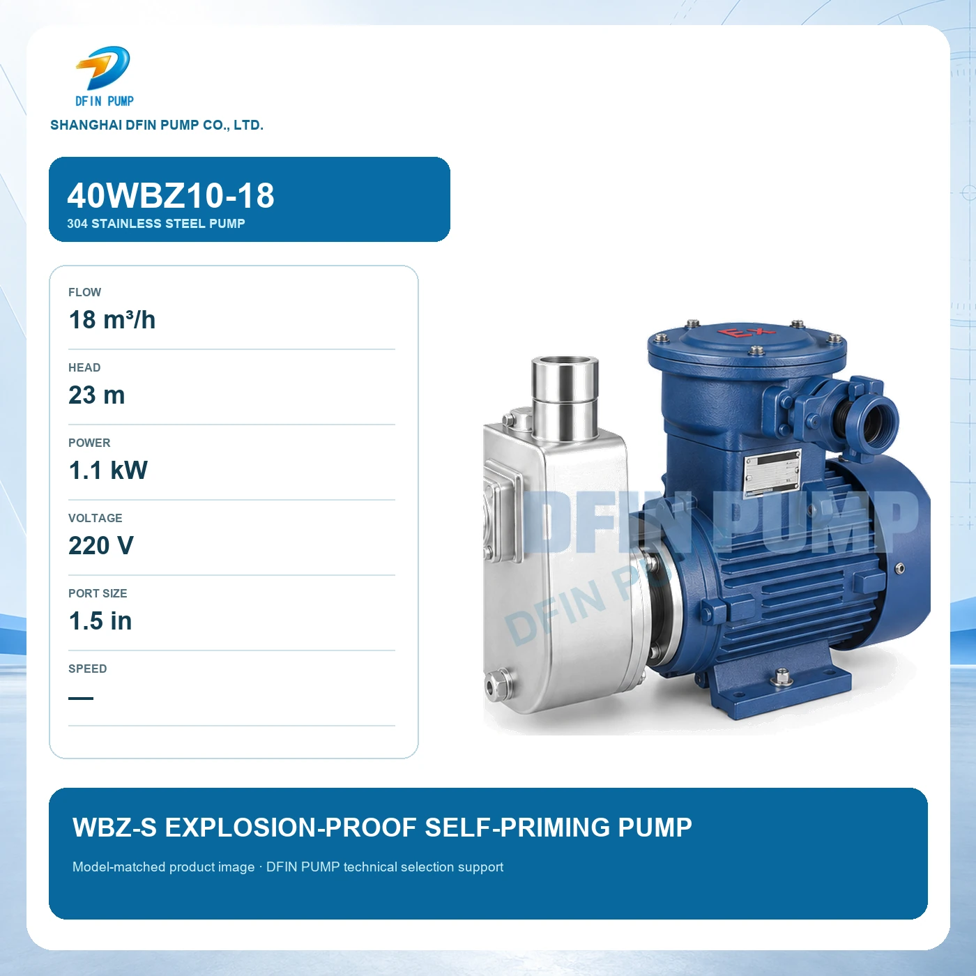 40WBZ10-18 WBZ-S Explosion-Proof Self-Priming Pump