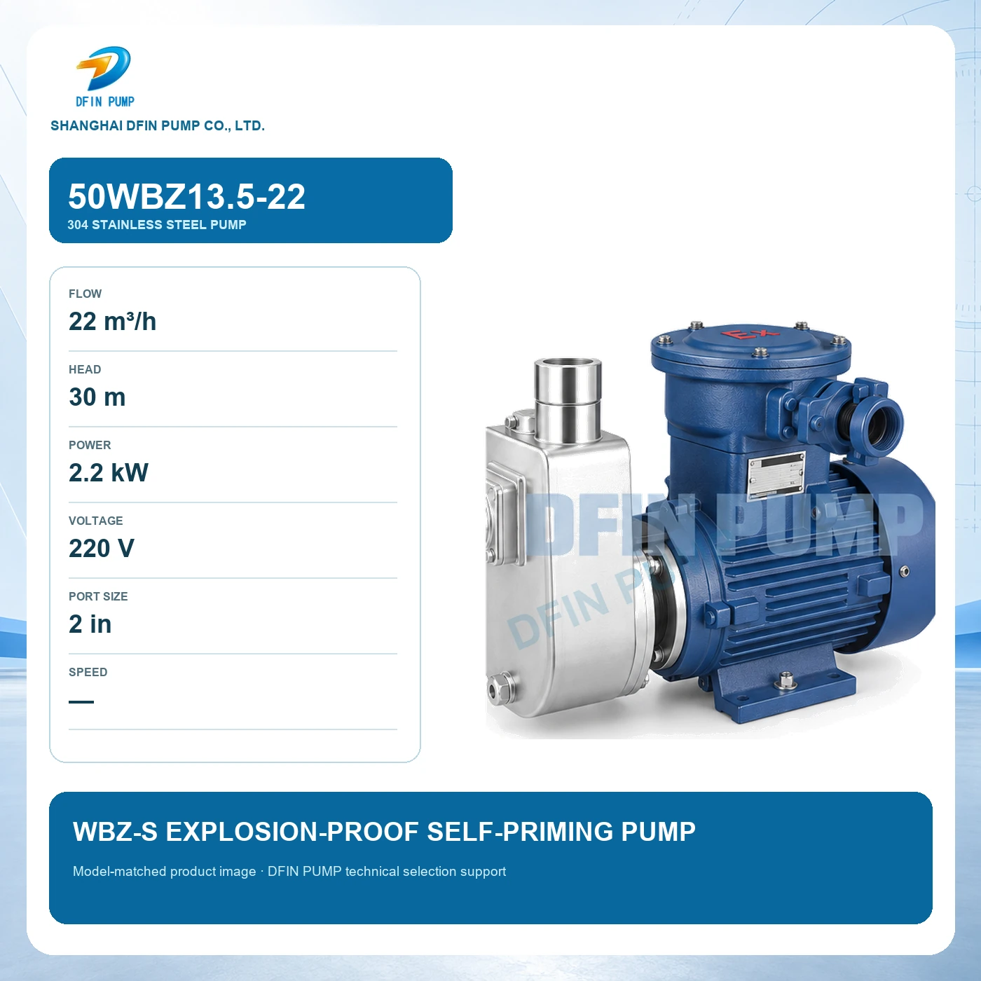 50WBZ13.5-22 WBZ-S Explosion-Proof Self-Priming Pump