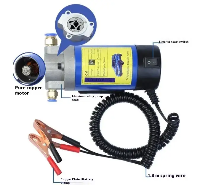 Portable oil-water pump, stainless steel water pump, self-priming DC oil-water pump