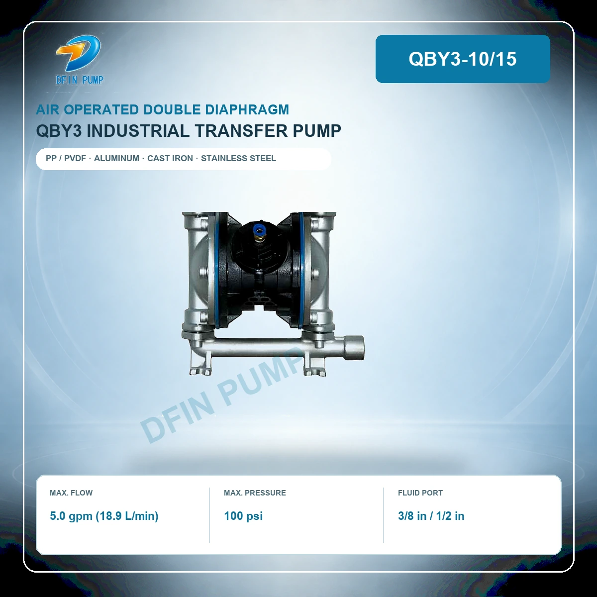 QBY3-10/15 Air Operated Double Diaphragm Pump