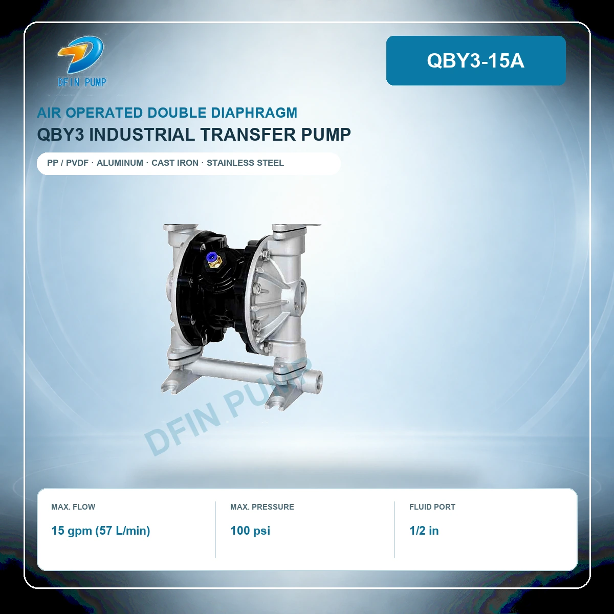 QBY3-15A Air Operated Double Diaphragm Pump