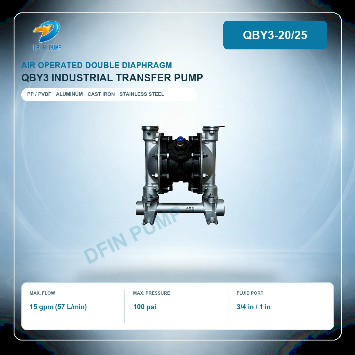 QBY3-20/25 Air Operated Double Diaphragm Pump