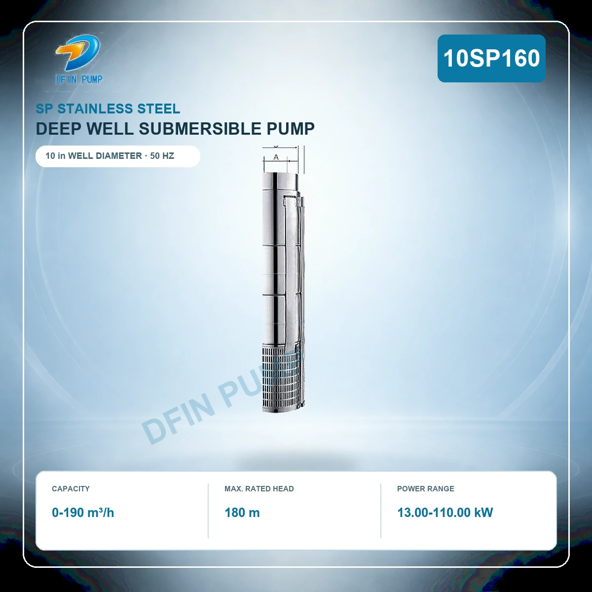 10SP160 Stainless Steel Deep Well Submersible Pump