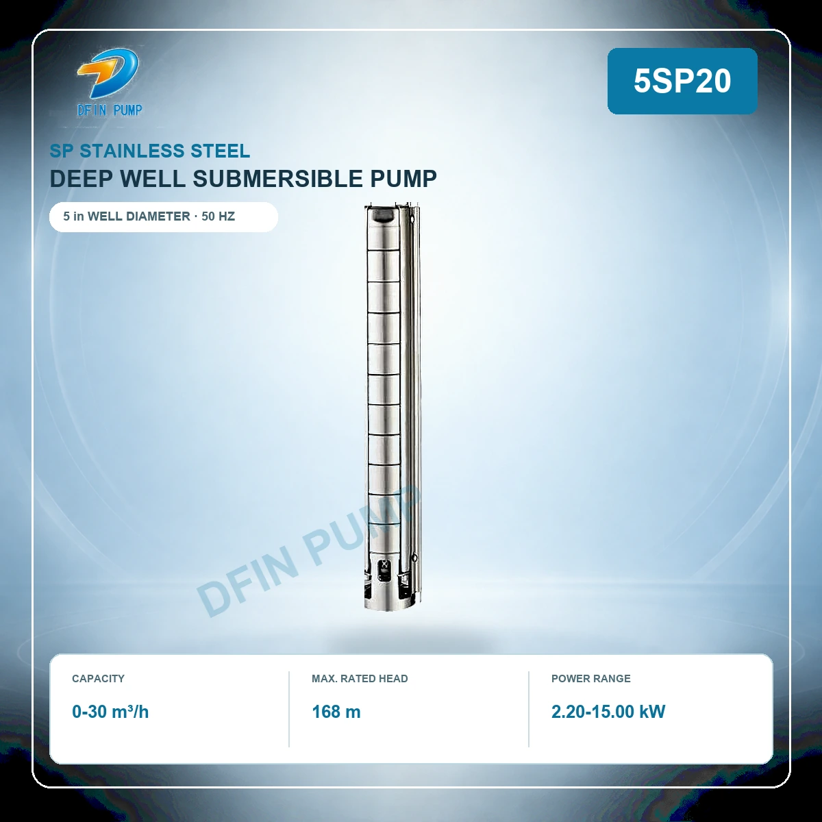 5SP20 Stainless Steel Deep Well Submersible Pump