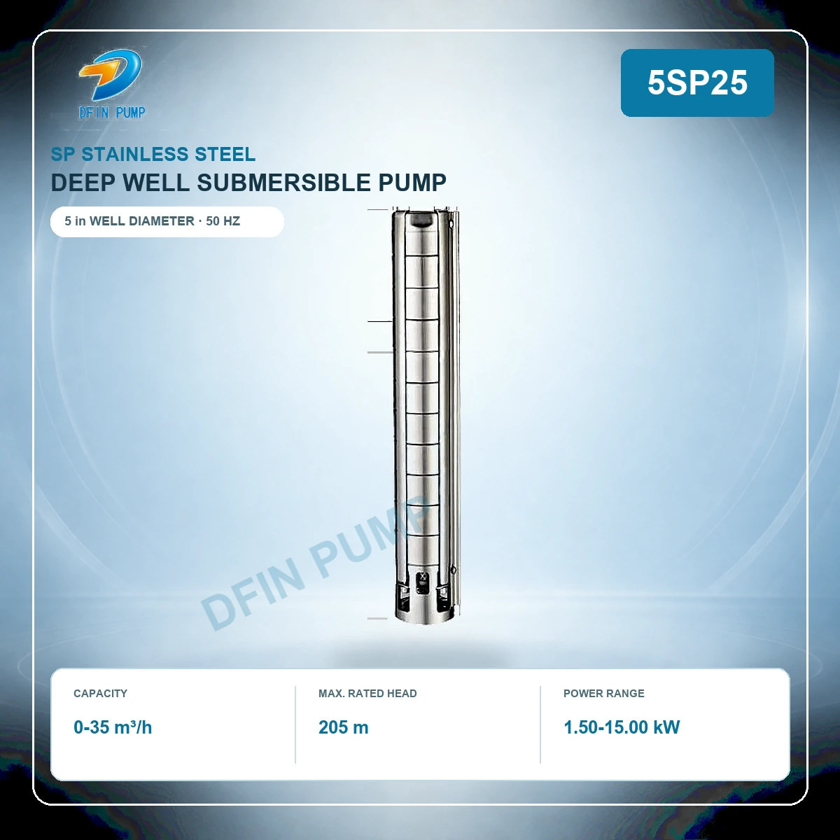 5SP25 Stainless Steel Deep Well Submersible Pump