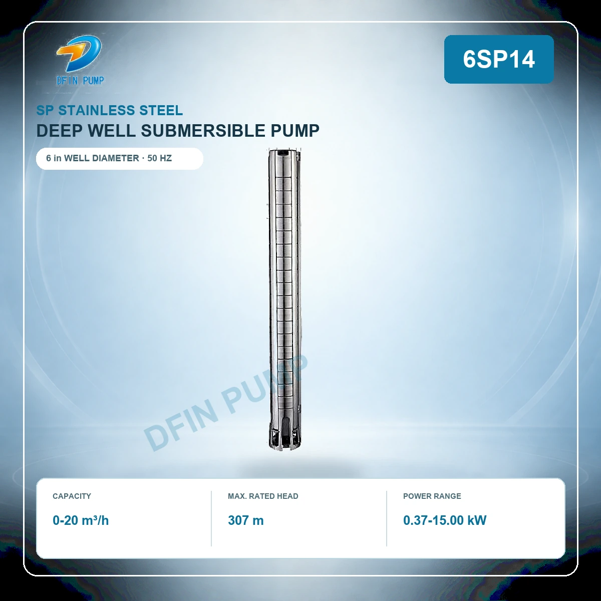6SP14 Stainless Steel Deep Well Submersible Pump