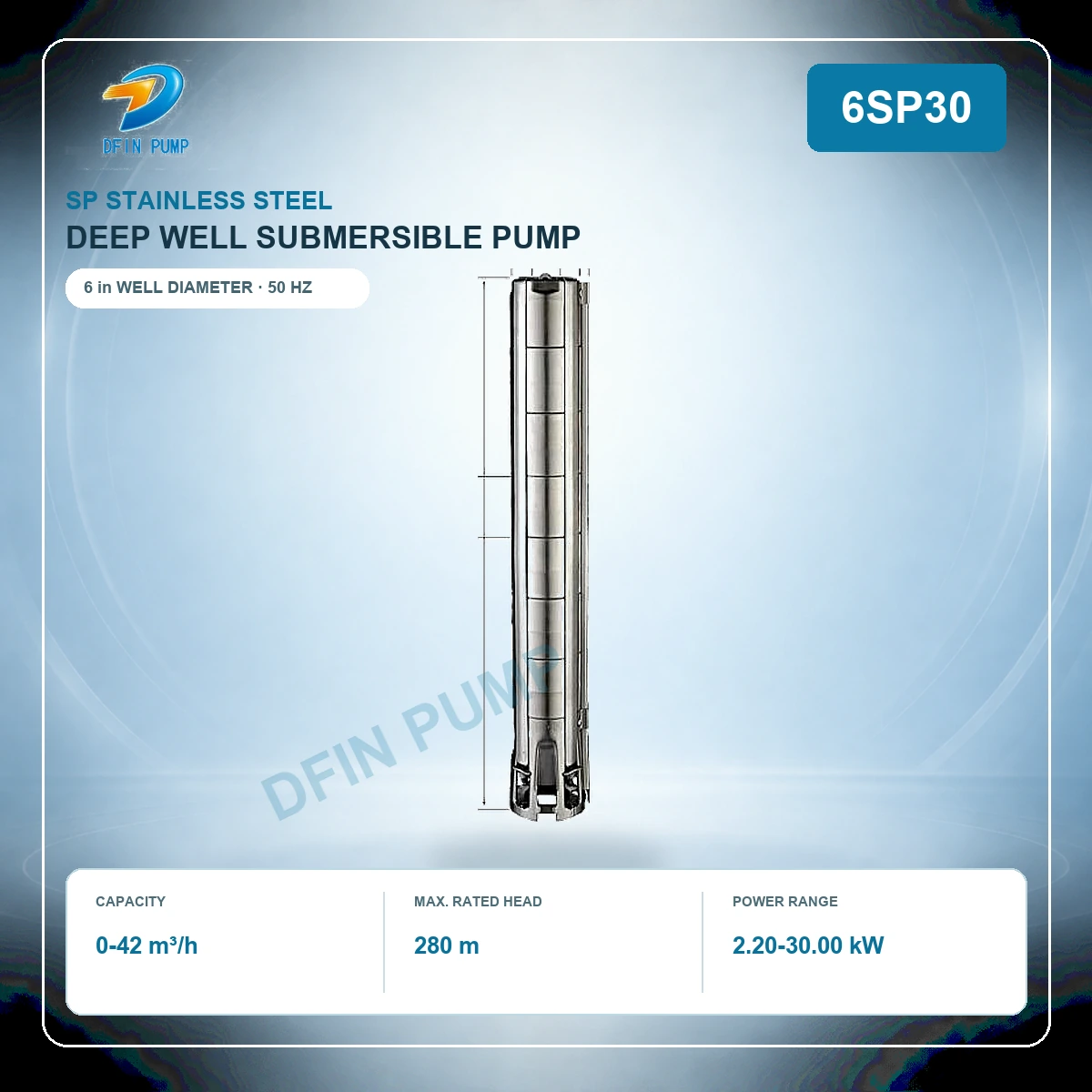 6SP30 Stainless Steel Deep Well Submersible Pump