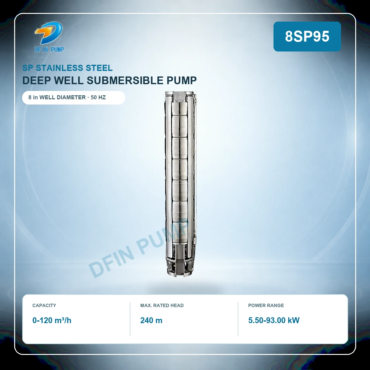 8SP95 Stainless Steel Deep Well Submersible Pump