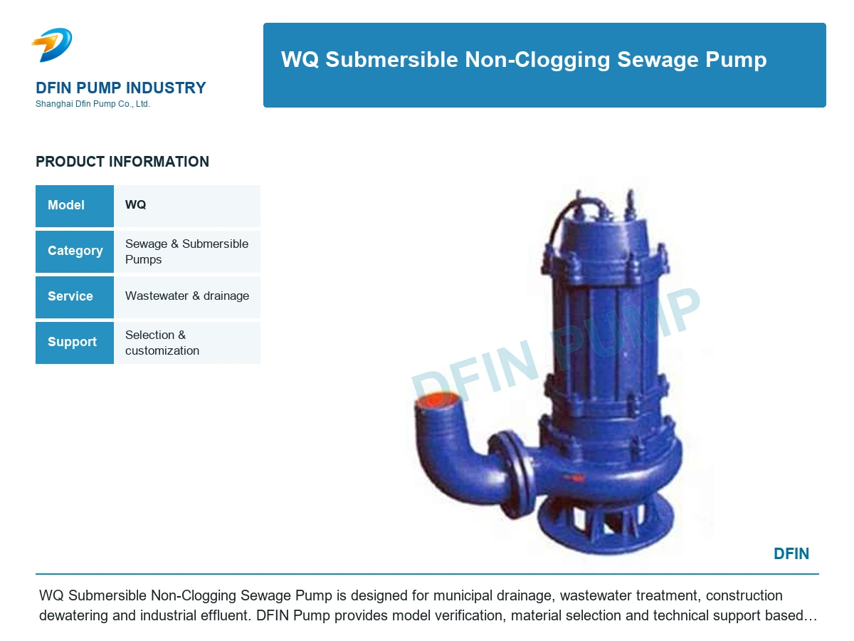 WQ Submersible Non-Clogging Sewage Pump
