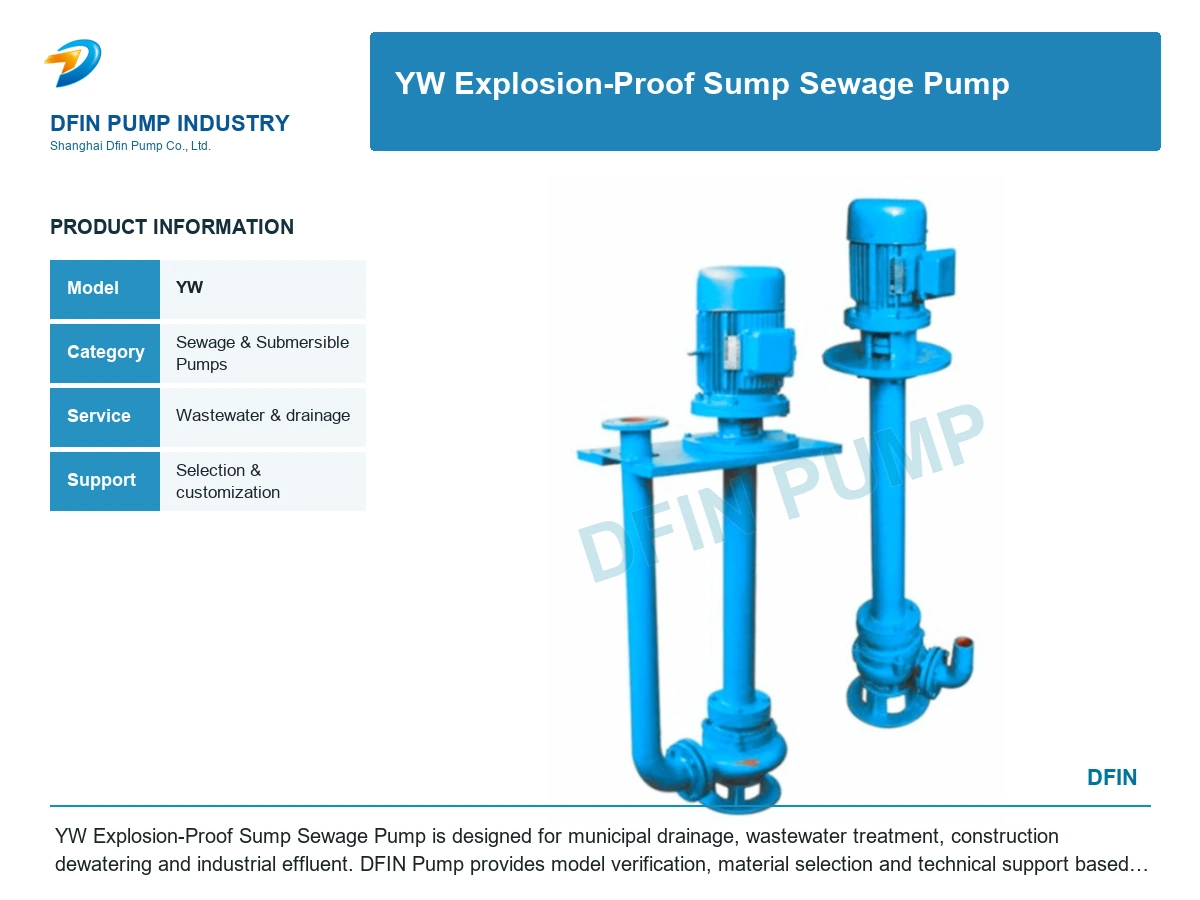 YW Explosion-Proof Sump Sewage Pump