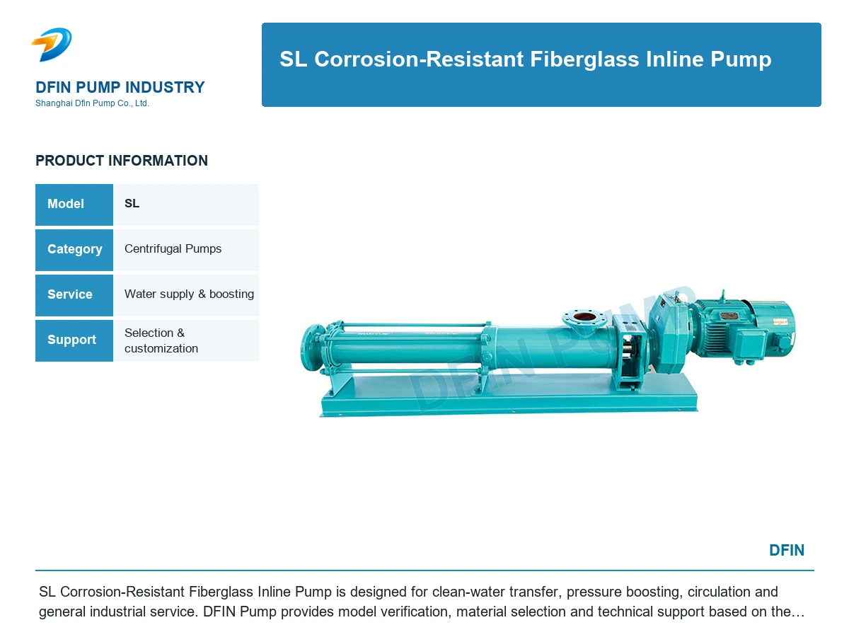 SL Corrosion-Resistant Fiberglass Inline Pump