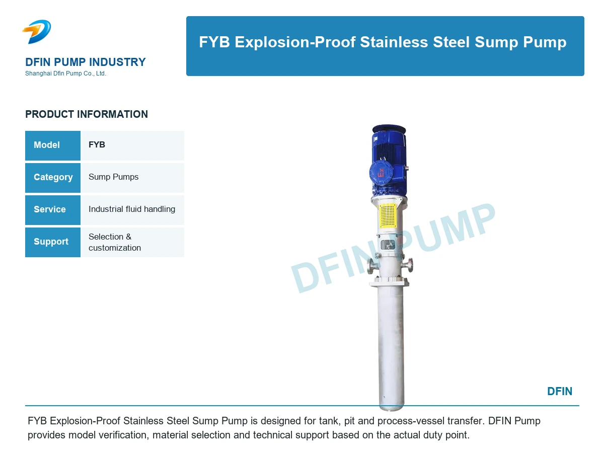 FYB Explosion-Proof Stainless Steel Sump Pump