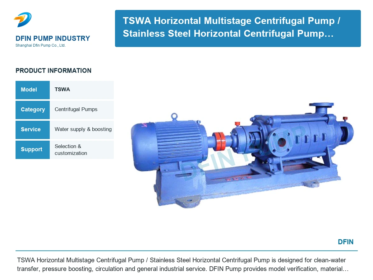 TSWA Horizontal Multistage Centrifugal Pump/ Stainless Steel Horizontal Centrifugal Pump