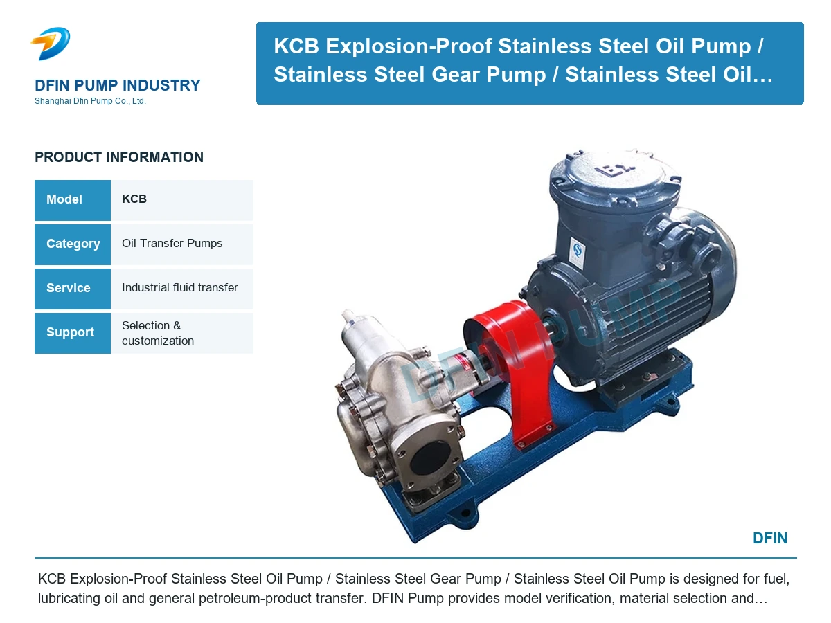 KCB Explosion-Proof Stainless Steel Oil Pump/ Stainless Steel Gear Pump/ Stainless Steel Oil Pump