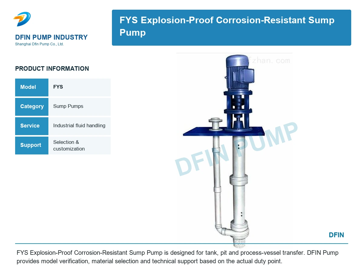 FYS Explosion-Proof Corrosion-Resistant Sump Pump