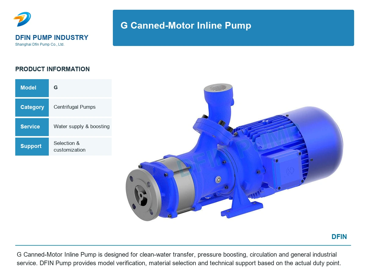 G Canned-Motor Inline Pump