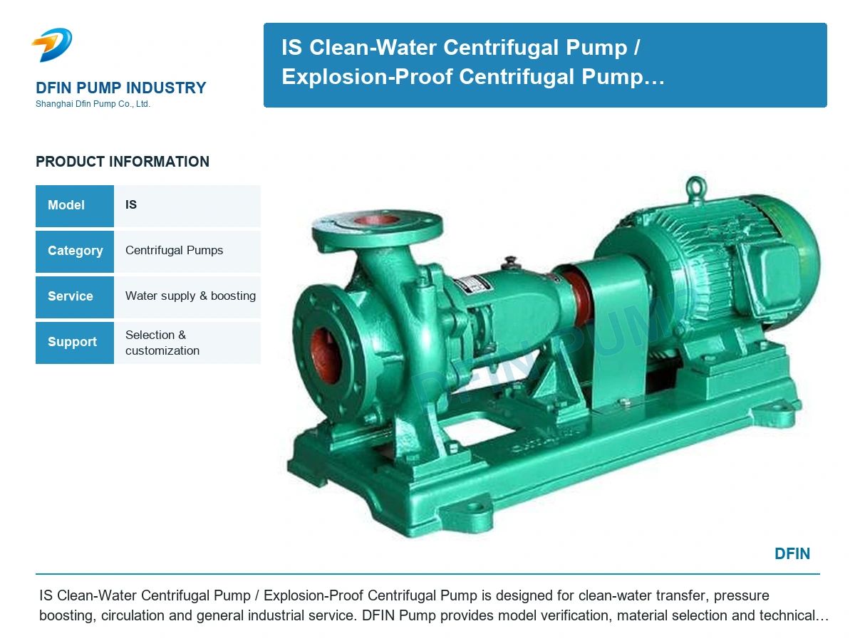 IS Clean-Water Centrifugal Pump/ Explosion-Proof Centrifugal Pump