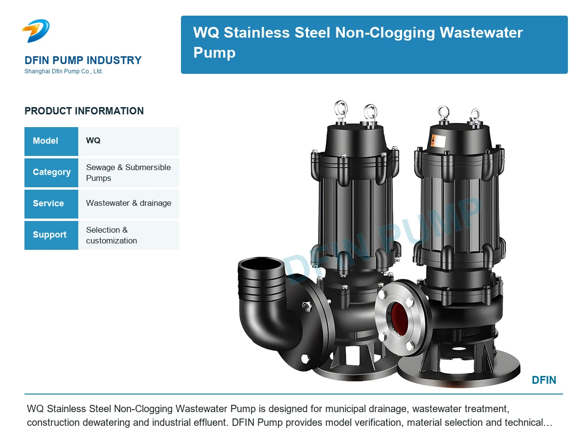WQ Stainless Steel Non-Clogging Wastewater Pump