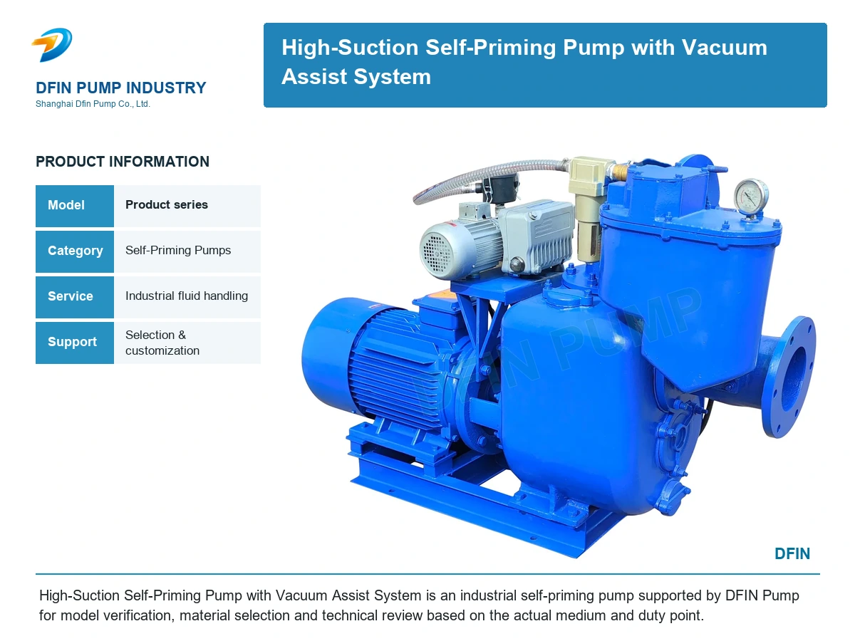 High-Suction Self-Priming Pump with Vacuum Assist System